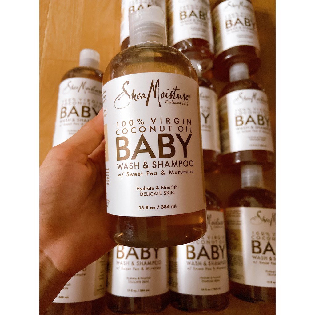 Tắm & Gội Shea Moisture Baby - dừa SheaMoisture Baby Wash and Shampoo coconut Mẫu mới nhất có vòi
