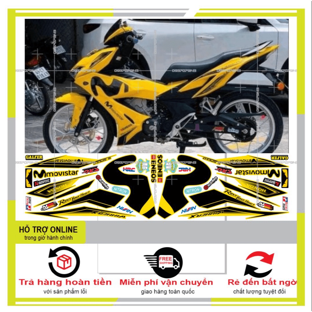 TEM XE WINNER X MOVISTAR DÁN XE VÀNG -- SHIN DECAL 2