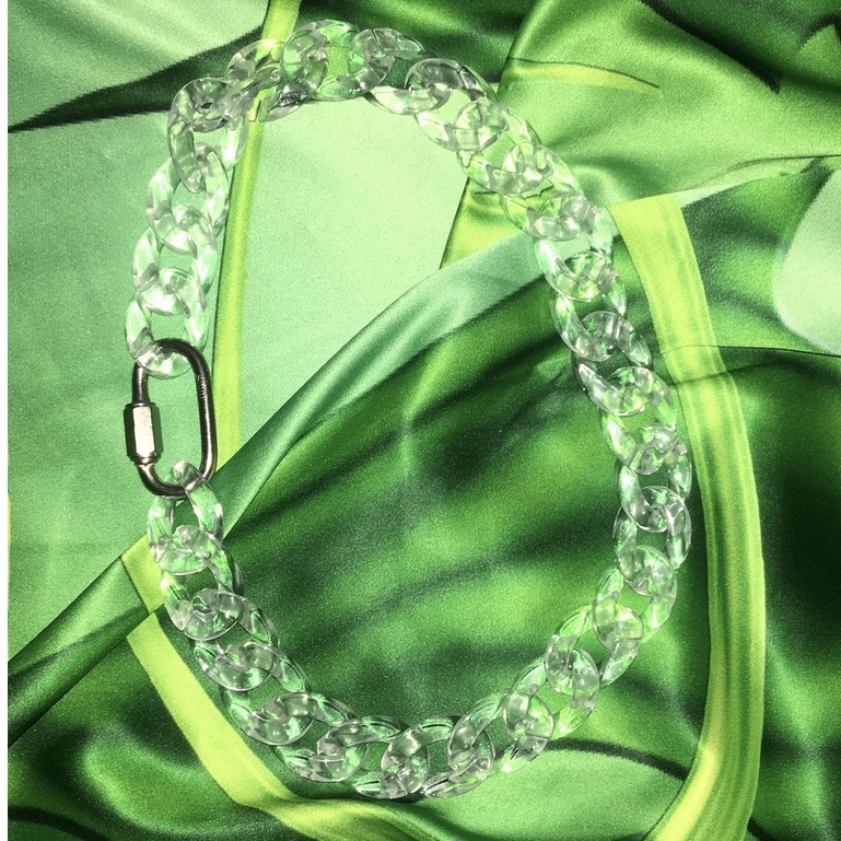Dây chuyền acrylic trong suốt có khóa cài phong cách hip hop cá tính thời trang unisex