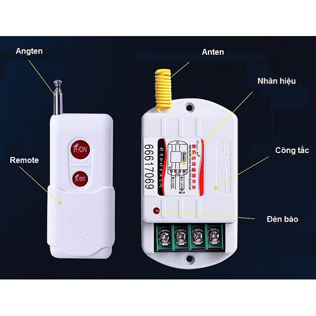 [ HT-6220KGD ] Công tắc Honest điều khiển từ xa công suất lớn 5000W 40A  100m -1000m