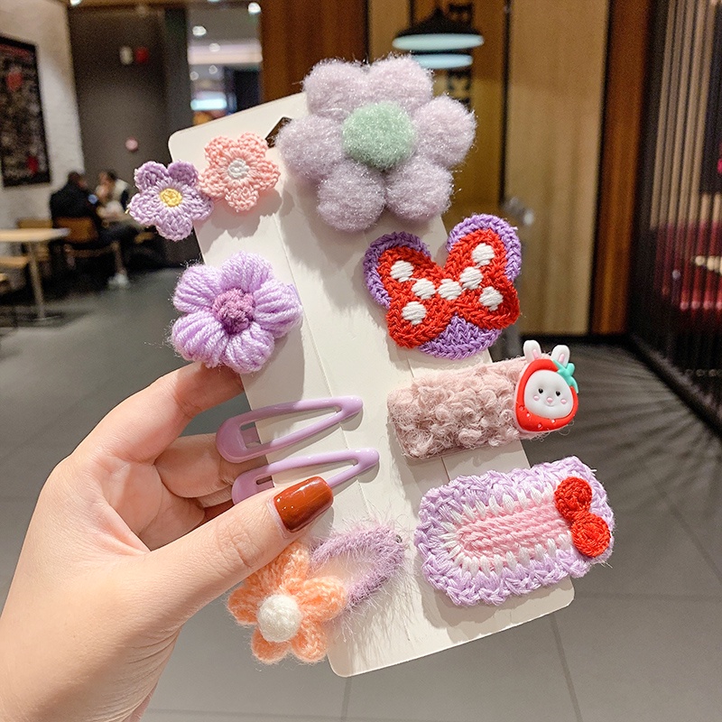 Bộ kẹp tóc mái đáng yêu phong cách 2021 cho bé gái