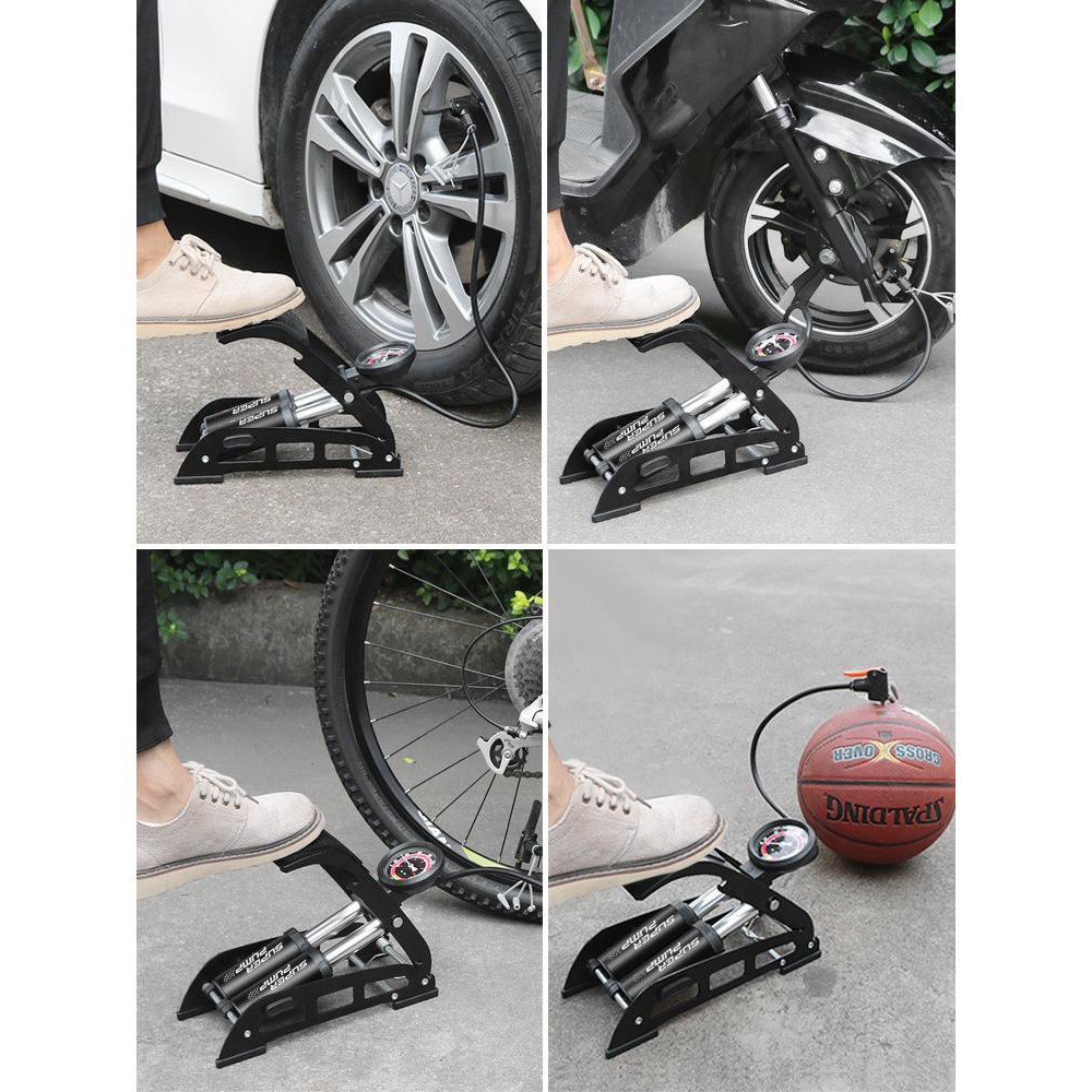 Bơm hơi kép đạp chân SUPER PUMP tiện lợi