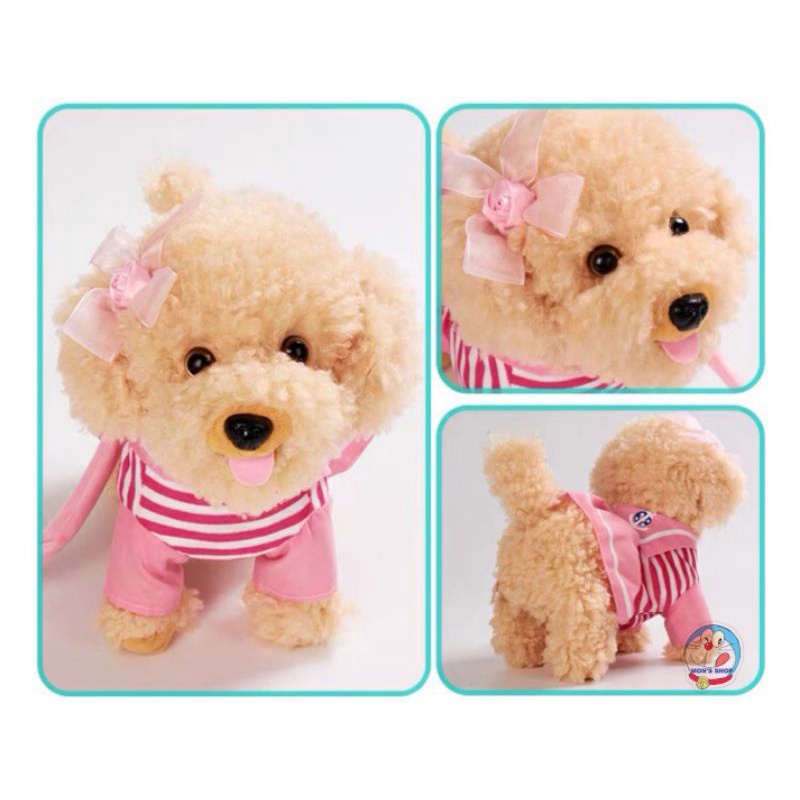 Đồ chơi dắt chó đi dạo, chó bông biết chạy biết hát biết sủa như thật