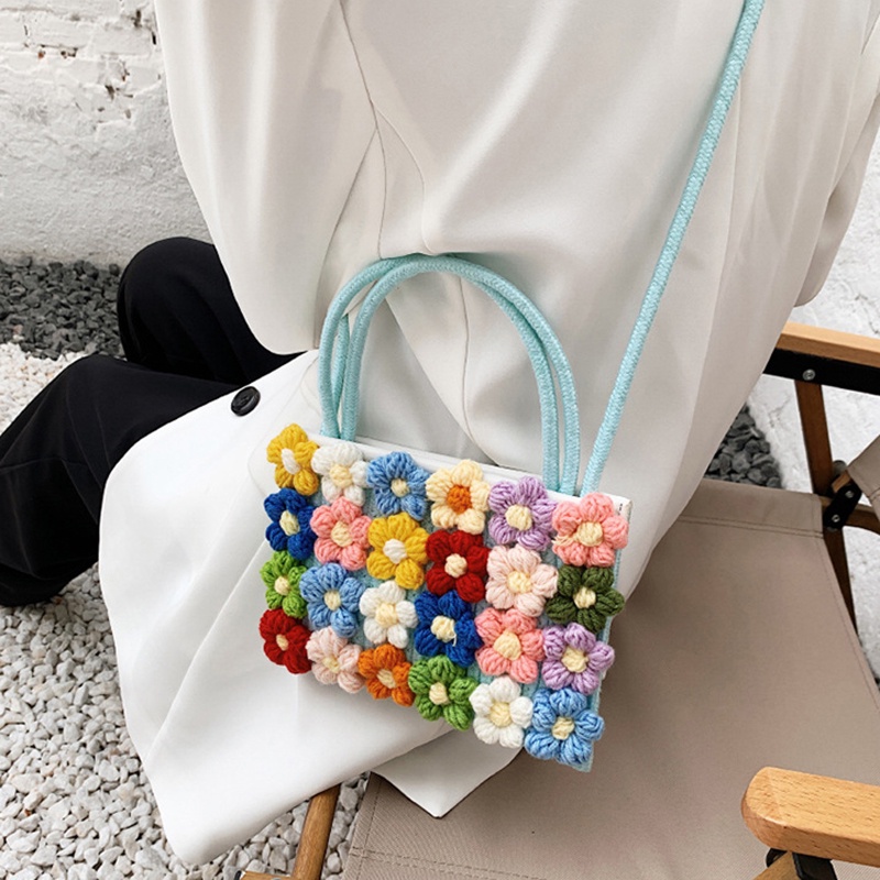 Túi Đeo Chéo Hình Vuông Nhỏ Gọn Nhẹ Thêu Họa Tiết Thời Trang Cho Nữ