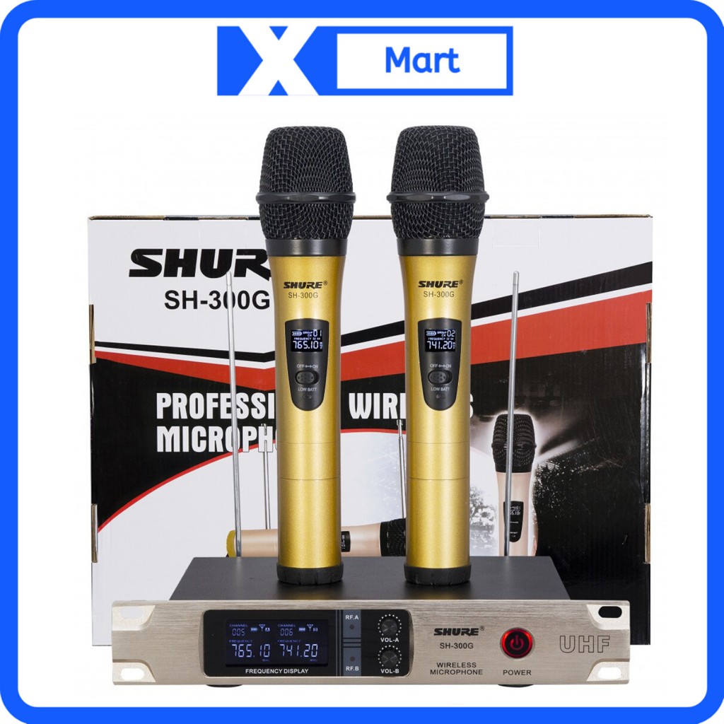 Micro karaoke không dây Shure SH-300G chất lượng âm thanh tốt sóng mạnh