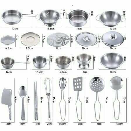 Bộ đồ chơi nấu ăn bằng Inox cho bé