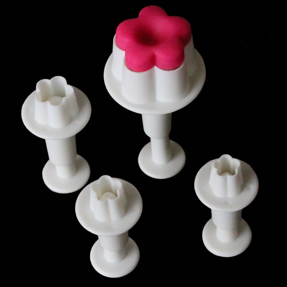 Set 4 Khuôn Cắt Tạo Hình Hoa Mận Trang Trí Bánh