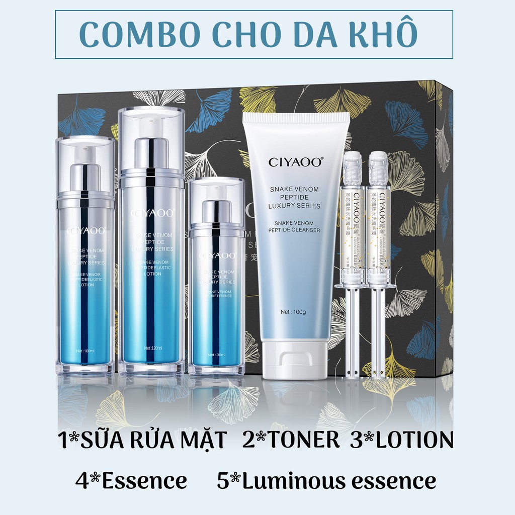 Bộ Dưỡng Phục Hồi & Trắng Da Cao Cấp Snake Venom Peptide Serum Set CIYAOO