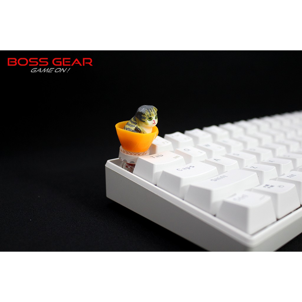 Keycap lẻ hình Mèo con trong ly siêu dễ thương Cat in Cup( Keycap Artisan )