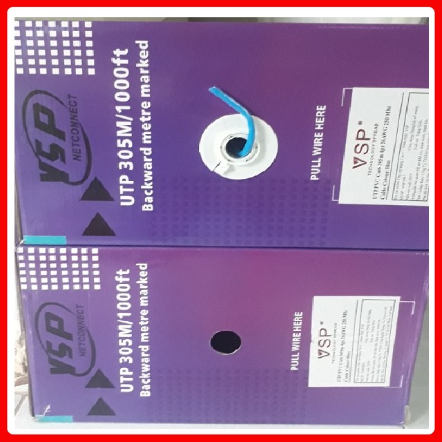 Dây mạng Cat 6 ADB xanh dương Chính hãng [Cuộn 305m Lõi chữ thập chống co dãn]