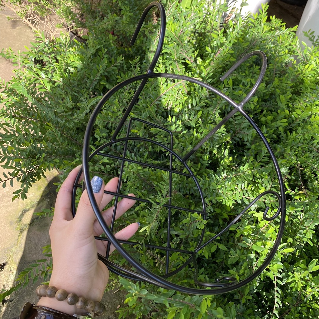 Giỏ sắt treo chậu hoa ban công Monrovia 18*22cm - đường kính móc 8cm