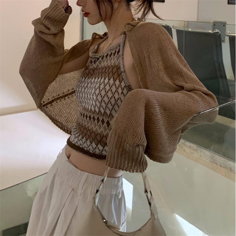 Áo tank top dệt kim phong cách Hàn Quốc quyến rũ cho nữ | BigBuy360 - bigbuy360.vn