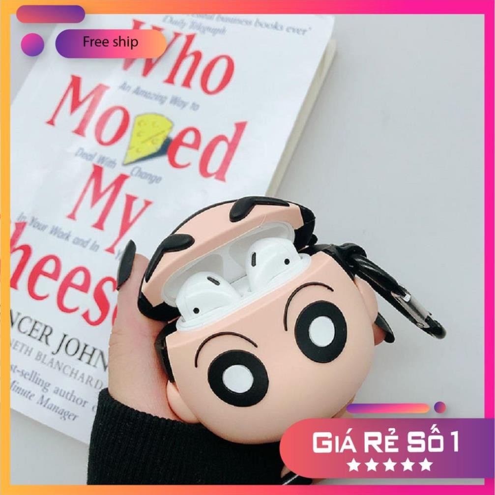 Airpods Case ⚡Freeship ⚡ VỎ BỌC AIRPODS SHIN CẬU BÉ BÚT CHÌ Case Tai Nghe Không Dây Airpods 1/ 2/ i12/ Pro