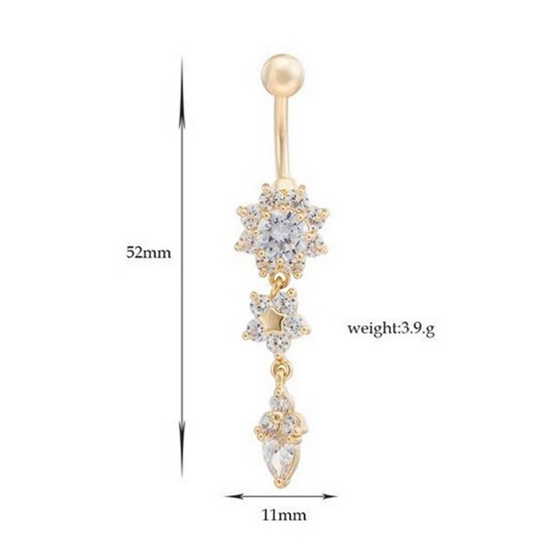 Khuyên Rốn Đính Đá Bằng Thép Không Gỉ Thời Trang