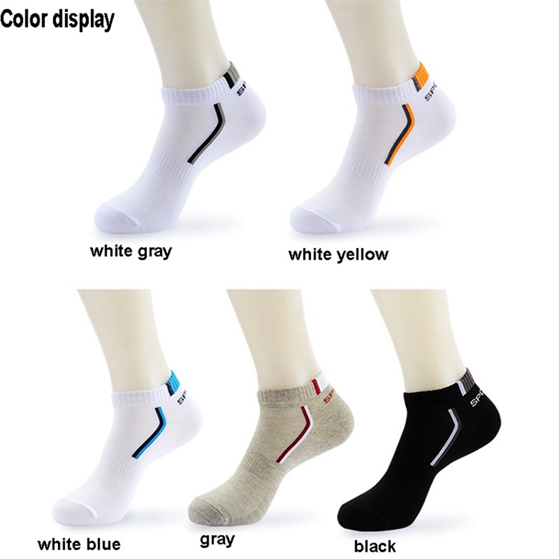 Bộ 5 Đôi Vớ Thể Thao Bằng Cotton Thoáng Khí Cho Nam Size 38-48