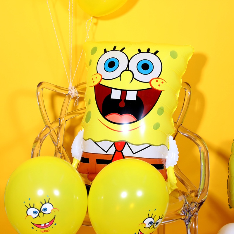 Bong Bóng Nhôm Hình SpongeBob SquarePants and Pieta Trang Trí Tiệc Sinh Nhật Cho Bé
