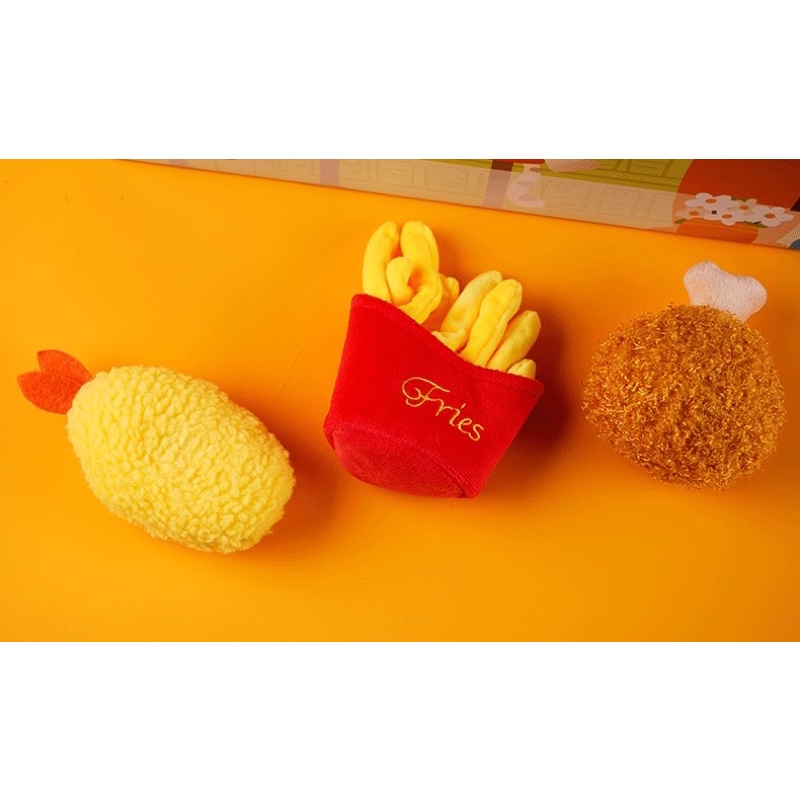 Đồ chơi TÔM CHIÊN nhồi bông cho thú cưng