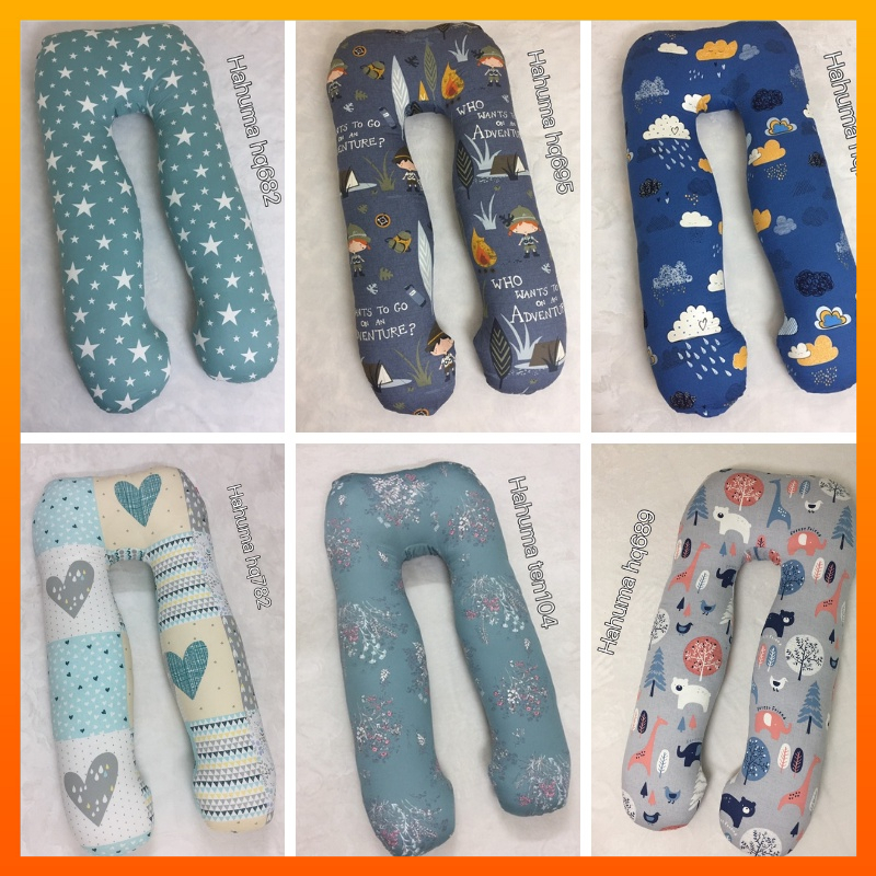 Gối Ôm Chữ U Bà Bầu Cao Cấp Vải Hàn Quốc 100% cotton Mềm Mịn Thoáng Mát
