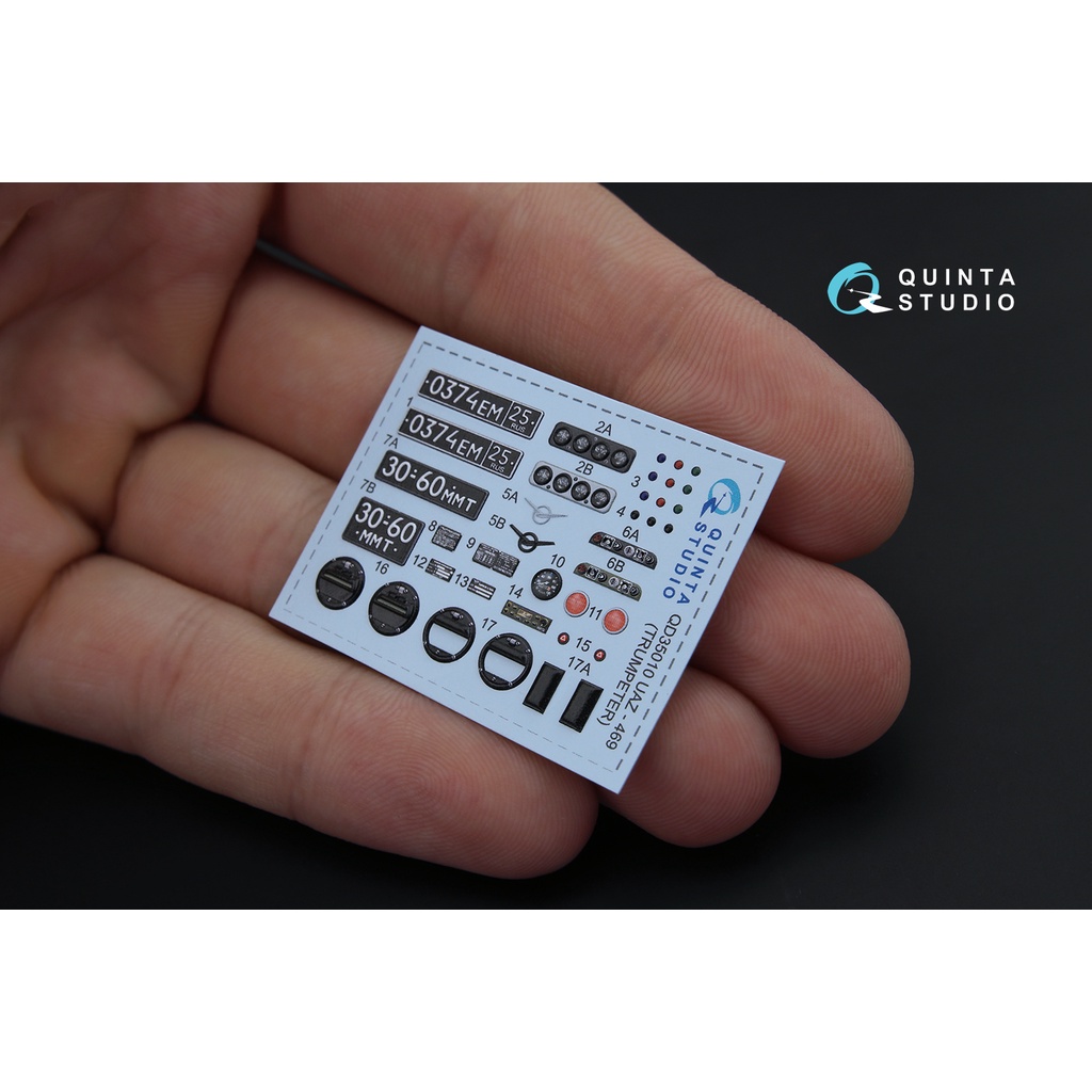 Decal 3D | Nội thất  cabin xe ô tô UAZ-469 tỷ lệ 1/48 | Quinta Studio