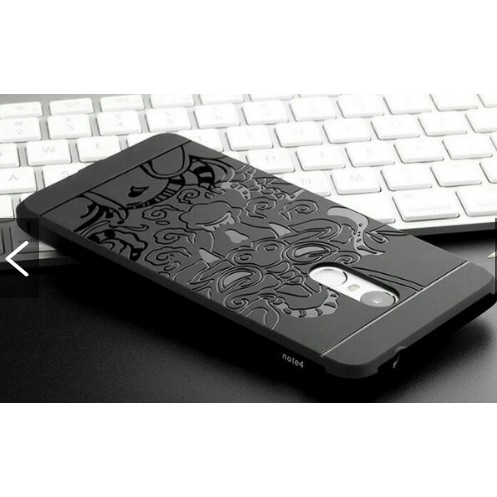 Ốp lưng Xiaomi Redmi Note 4 và Redmi Note 4X chống sốc hoa văn 3D (Đen)