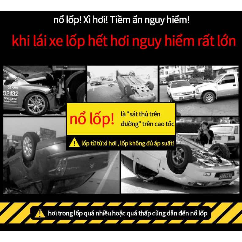 Bơm hơi xe ô tô kiểu nhỏ đa chức năng kiểu tiện lợi, bơm hơi lốp xe điện 12v áp suất cao SJ0062 - Bảo hành 12 tháng