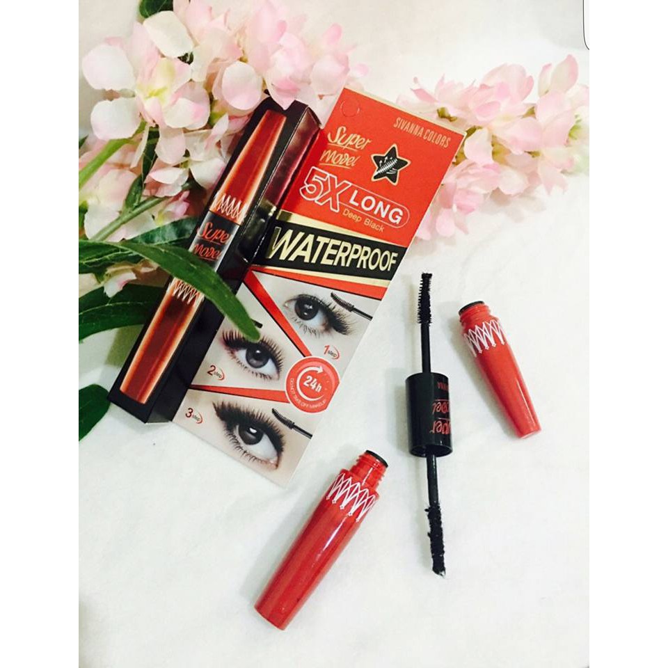 MASCARA NỐI MI 2 ĐẦU SIVANNA SUPER MODEL 5X LONG DEEP BLACK