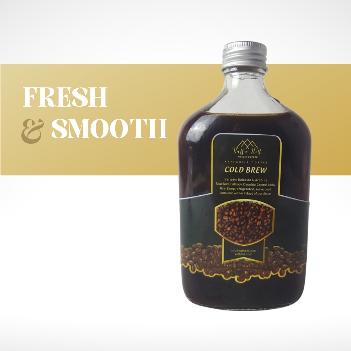 Cà Phê Cold Brew Pha Sẵn Đóng Chai (6 chai * 250ml) Kaffa Hill Coffee - Cà Phê KaffaHill Ủ Lạnh - Cold Brew Coffee