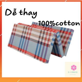 Vỏ đệm cotton TC [dễ thay, chuẩn kích thước], bọc đệm chia 3 tấm