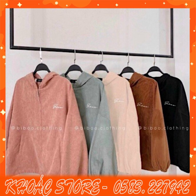 ÁO KHOÁC KAKI NHUNG GÂN Thêu Chữ Ký (M1640 - Kèm Ảnh Thật) (Khoác Store)