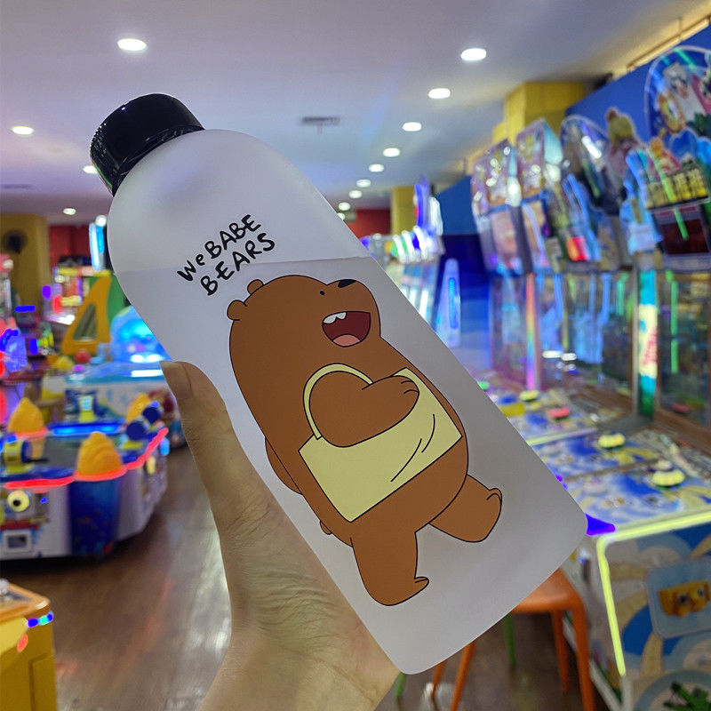 Bình Nước Dung Tích Lớn 1000ml Có Ống Hút In Hình Gấu Kiểu Hàn Quốc Dễ Thương | BigBuy360 - bigbuy360.vn