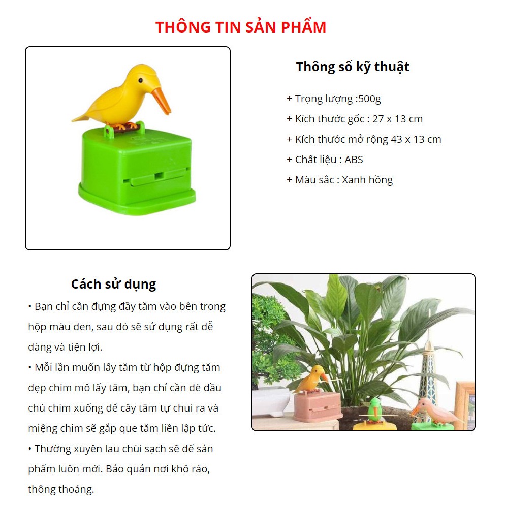 CHIM MỔ TĂM - Bộ 2 con - Home and Garden