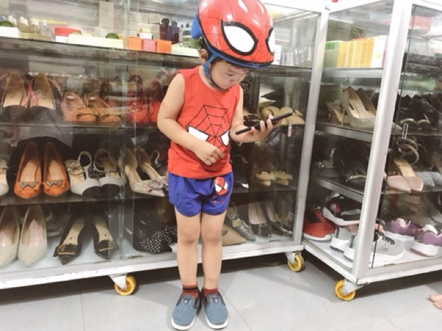 [10-22kg] Bộ ba lỗ thun cotton mẫu siêu nhân sz Nhí cho bé
