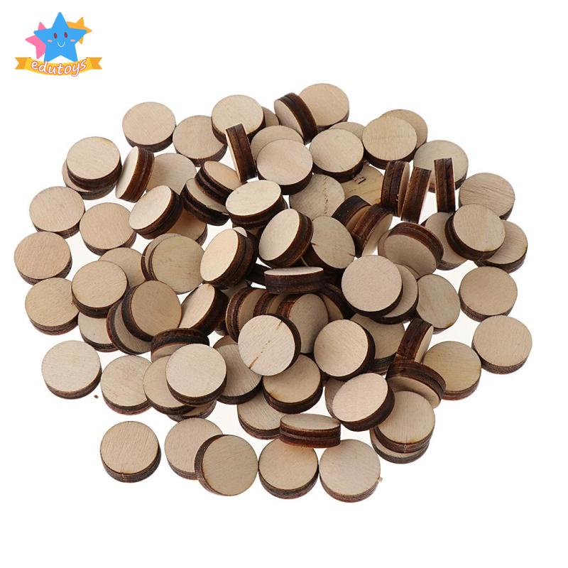 Bộ 100 Miếng Gỗ Tròn 16mm Chuyên Dụng Dùng Để Làm Tranh Nghệ Thuật