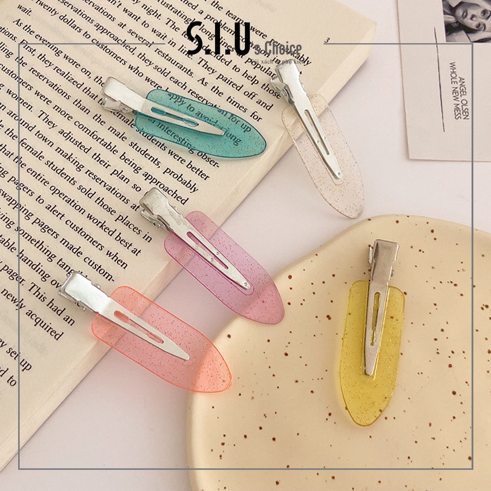 Kẹp tóc mỏ vịt Siu's Choice trơn phối kim tuyến phong cách Hàn Quốc - SIUPK37