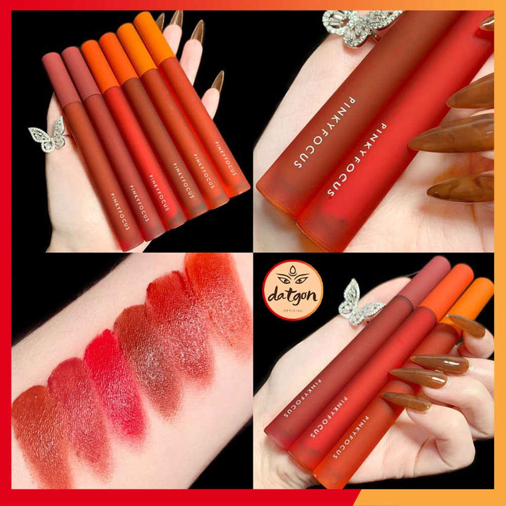 Son kem lì Fruit Lip Gloss, son nội địa PINKYFOCUS mềm mịn, bền màu, lâu trôi trong nước 2021