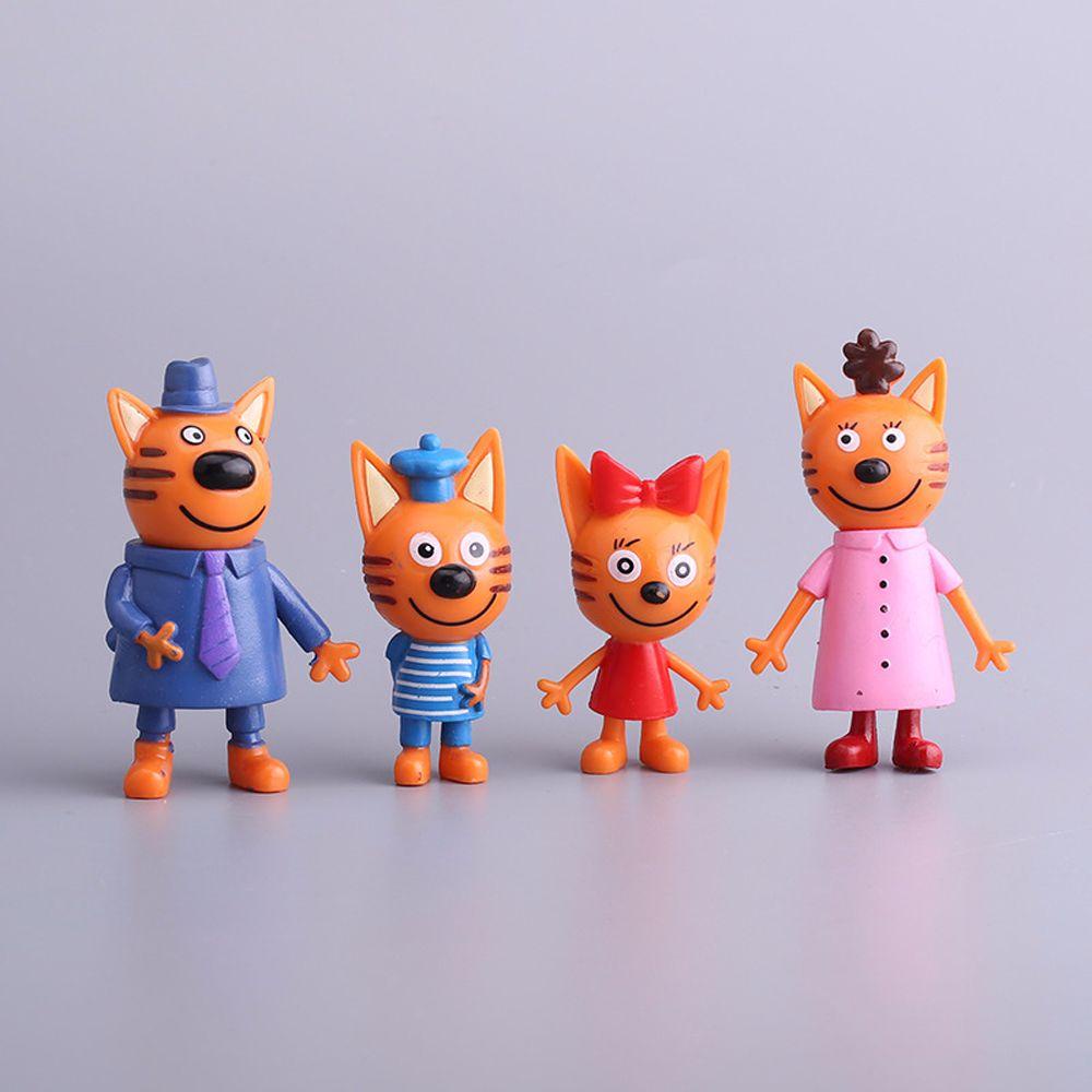 Mô Hình Đồ Chơi Ba Chú Mèo Con Hoạt Hình Dễ Thương Để Bàn Trang Trí