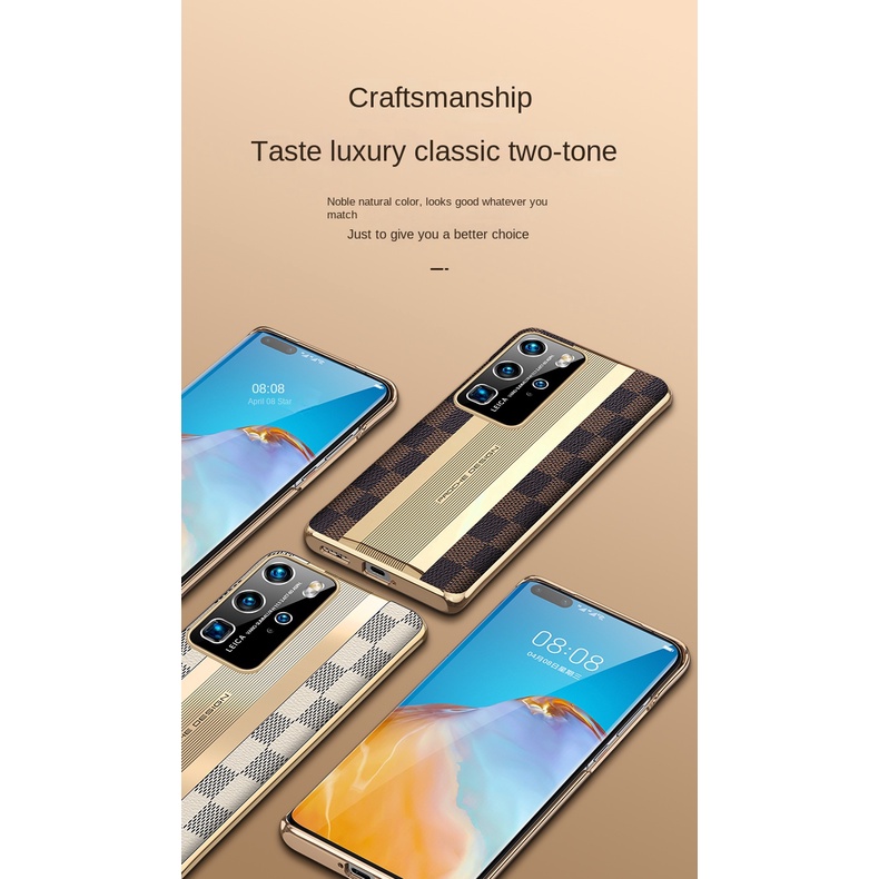 Ốp Điện Thoại Mặt Da Chống Sốc Cao Cấp Cho Huawei P40 Pro P40 Pro +