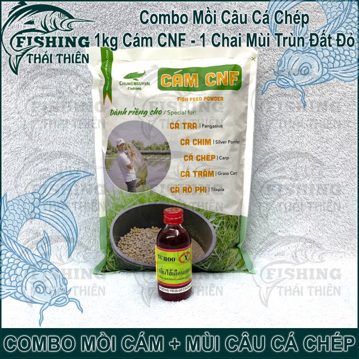 Combo 1kg Cám CNF, 1 Chai Tinh Mùi Thái Lan M27 Chuyên Câu Cá Chép Sông, Hồ Dịch Vụ Câu Đơn, Đài, Lục