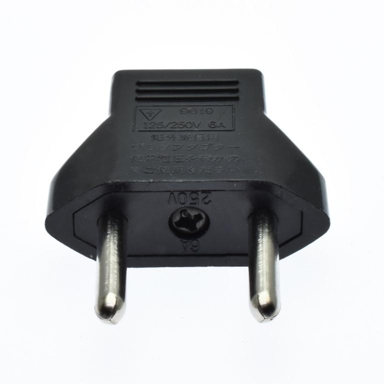 Đầu chuyển phích cắm 2 chân dẹt  sang 2 chân tròn  - Đầu chuyển phích 2 chấu dẹp sang 2 chấu tròn