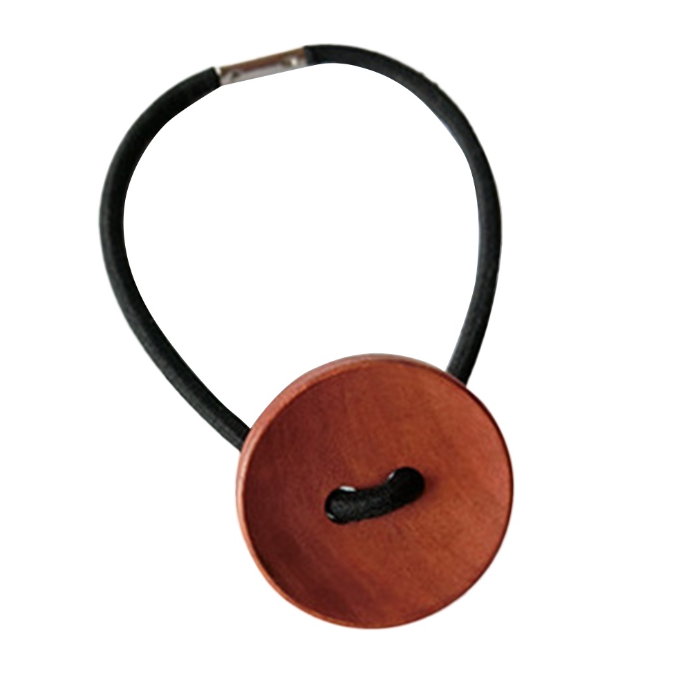 Dây cột tóc hình nút gỗ xinh xắn cho nữ