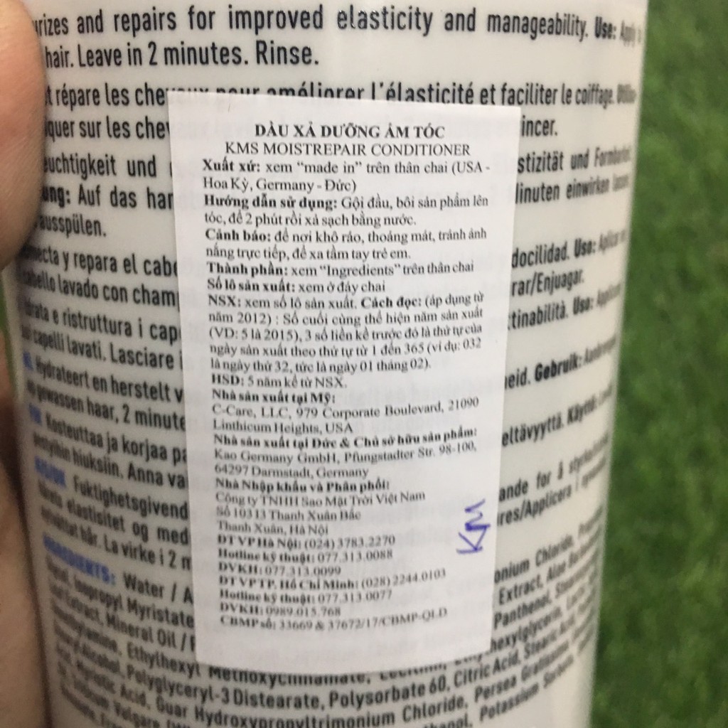 DẦU XẢ PHỤC HỒI DƯỠNG ẨM CHO TÓC KMS MOIST REPAIR CONDITIONER 750ML
