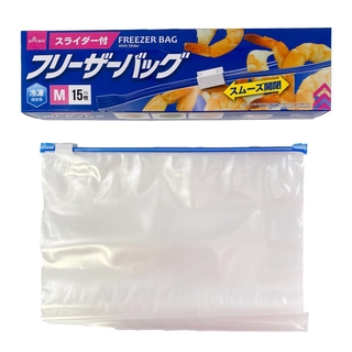 DAISO No-372 Freezer Bag With Slider ( M - 15 sheets )