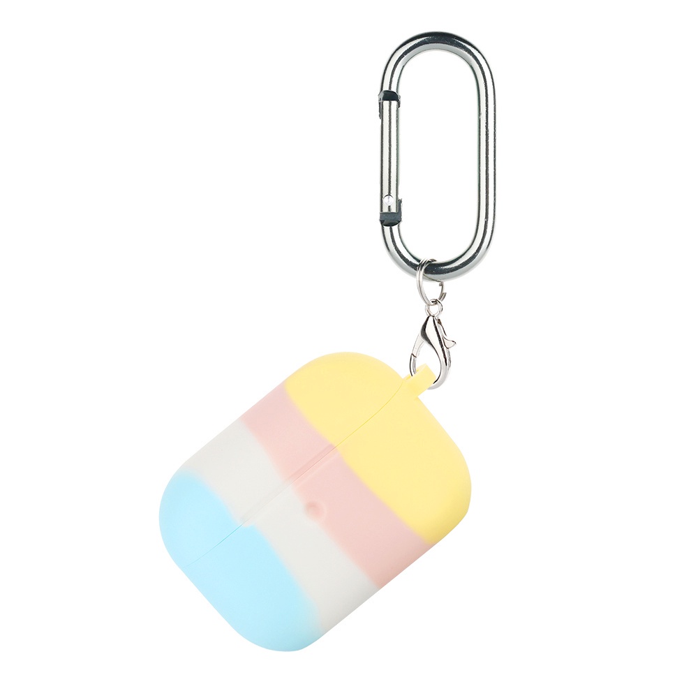 Ốp lưng for Airpods Rainbow Silicone AirPods Pro Soft Case Airpods 1/2 Portable Protective Cover With Hook UP