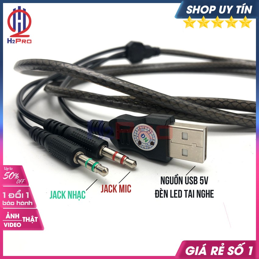 Tai Nghe Gaming Giả Lập 7.1 Usb E-7005, Tai Nghe Gaming Có Dây Chụp Tai Cao Cấp Có Micro, Dây Dài 1.5M- H2Pro Audio