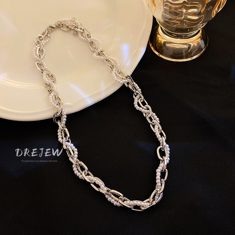 DREJEW Dây Chuyền Đính Ngọc Trai Phong Cách Âu Mỹ Đơn Giản Thời Trang