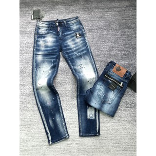 [Giá Chỉ Từ 1K]  Quần Bò DSQ Khóa Túi Sau,Màu Xanh Nhẹ Vẩy Sơn Mặc Phong Cách-Jean Nam DSQ336