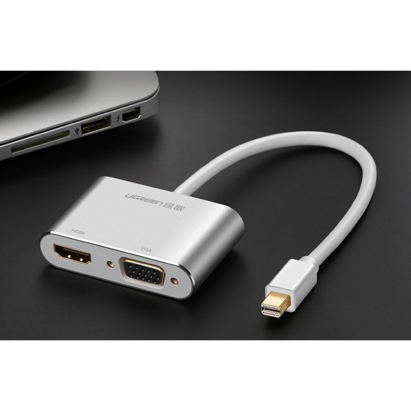 Bộ chuyển đổi Mini Displayport sang HDMI và VGA UGreen 20421 (Cáp Mini DisplayPort To HDMI + VGA) - Hàng Chính Hãng