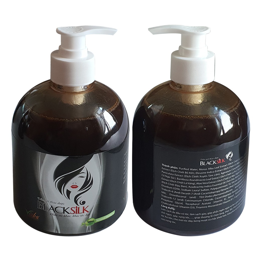 Dầu gội Blacksilk Vioba sạch gàu, giảm tóc gãy rụng (chai 500ml)