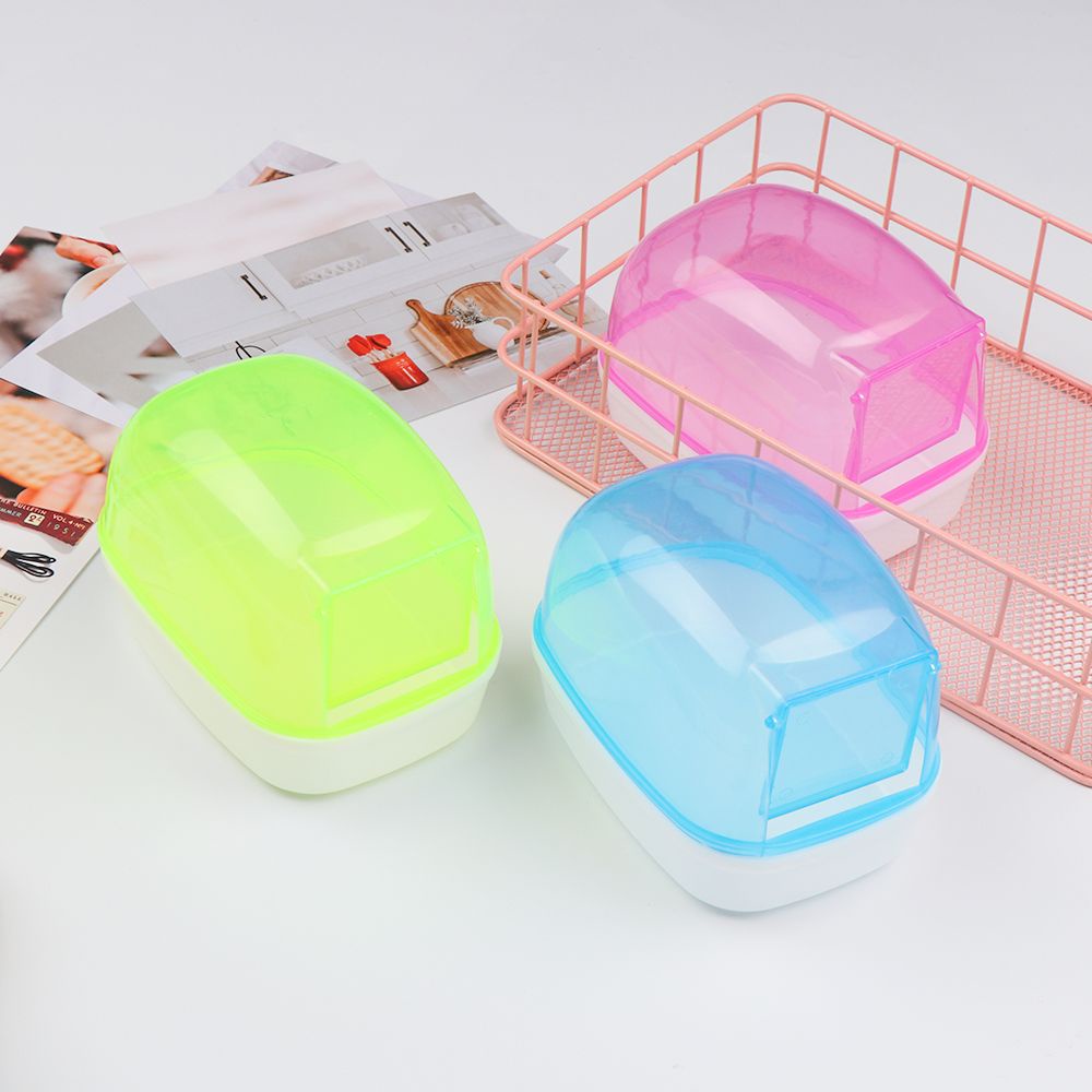 Bồn tắm nhựa mini chống bụi bẩn có cửa ra vào cho hamster/thú cưng