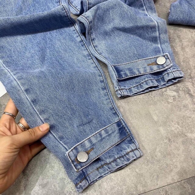 QUẦN JEAN BAGGY CẠP CAO 2 CÚC KHUY GẤU